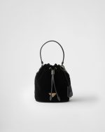 Prada Mini velvet bag with nappa leather details